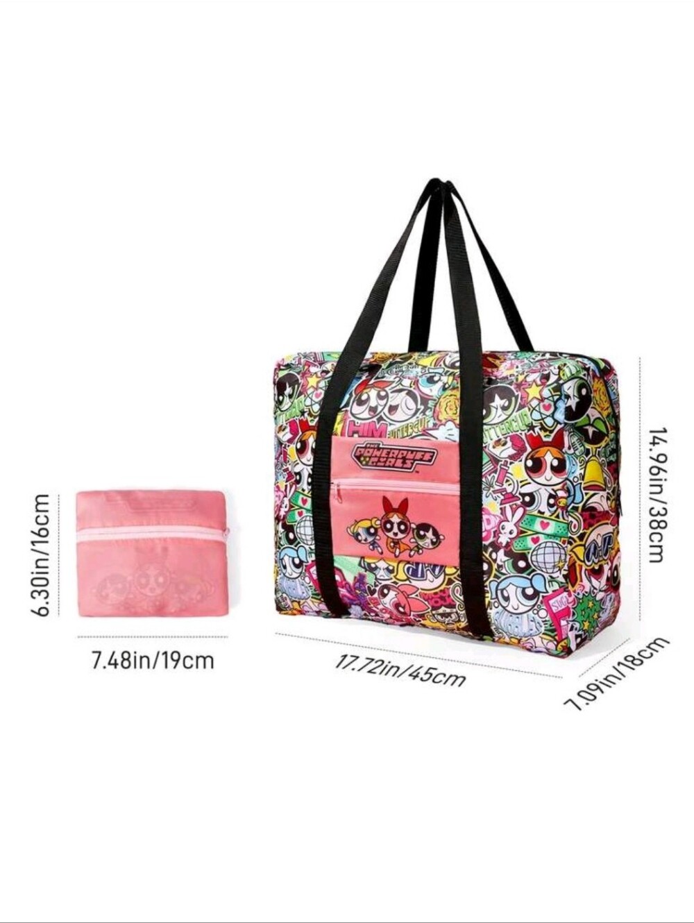 PRICE DROP 👇🏼 Cartoon Network Powerpuff Girls Foldable Travel Bag - Picture 5 of 5